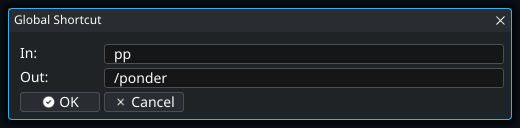 Create a text shortcut. Highlighted controls: Expansion.